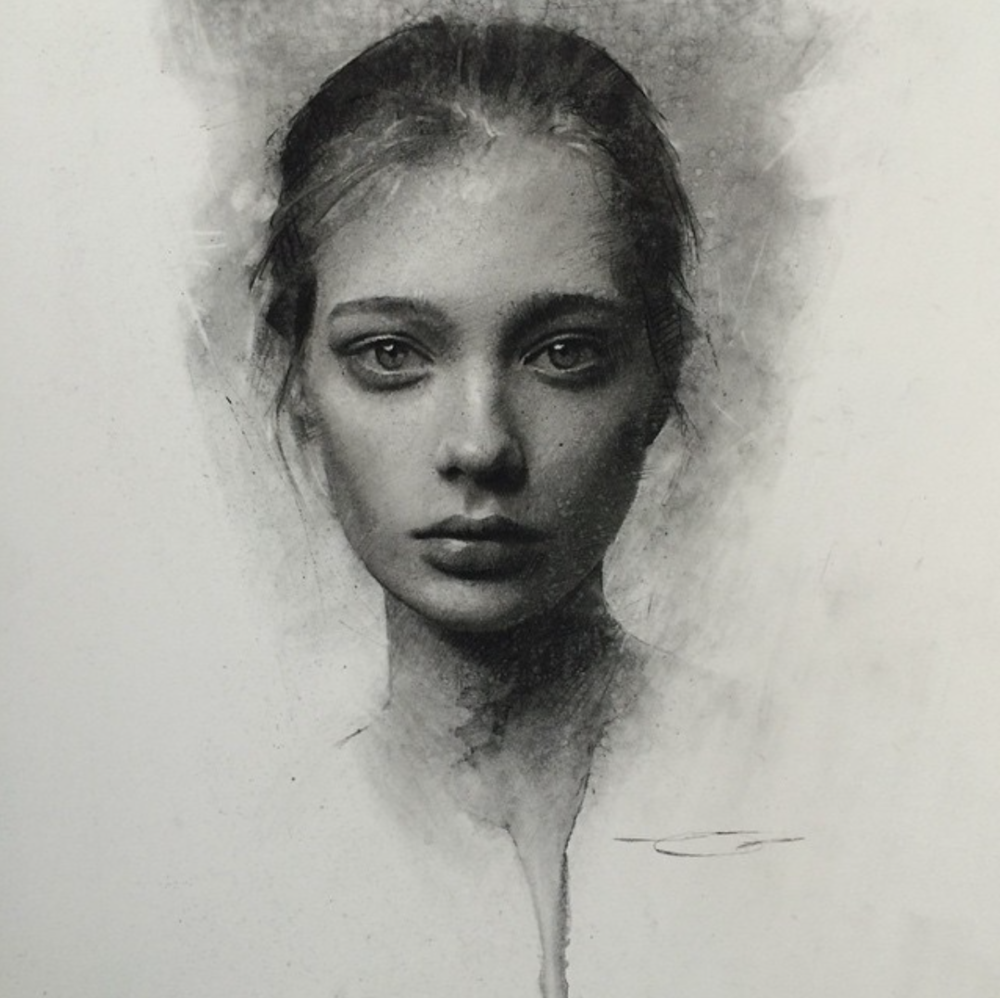 Globe to exile Evaluable Beautiful Charcoal Drawings on Paper by Casey Baugh - ArtPeople.Net