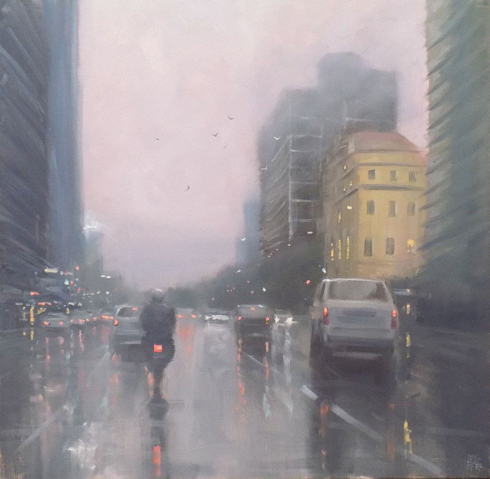 rainy-day acrylic painting | Mike Barr
