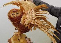 Amazing sculptures out of Siberian cedar wood-chips by SERGEI BOBKOV.
