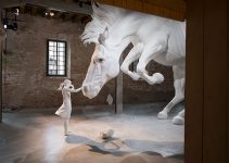 Incredible Venice Biennale Installation a Giant White Horse Frozen in Mid-Air #artpeople