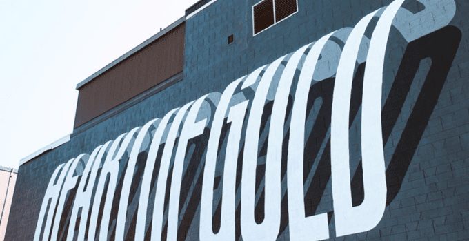 Ben Johnston plays with color, shadow, and perspective to create typography in his site-specific murals.