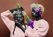 Photographer and designer Ceres Henry Creates Beautiful portrait subjects with floral body paint and fresh blossoms in her Adam & Eve series.